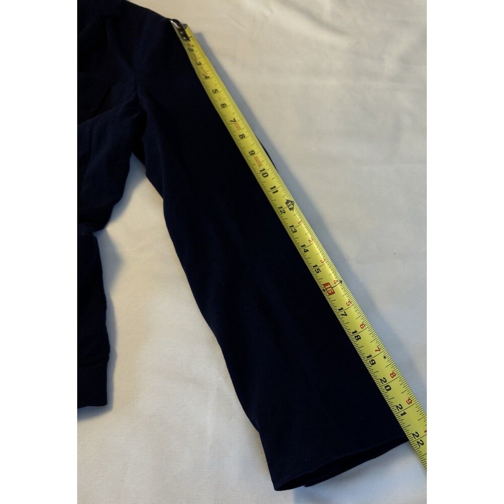 TALBOTS Blazer Navy Blue Women 10 Single Breasted Cotton Jacket Nautical Office - Picture 14 of 14